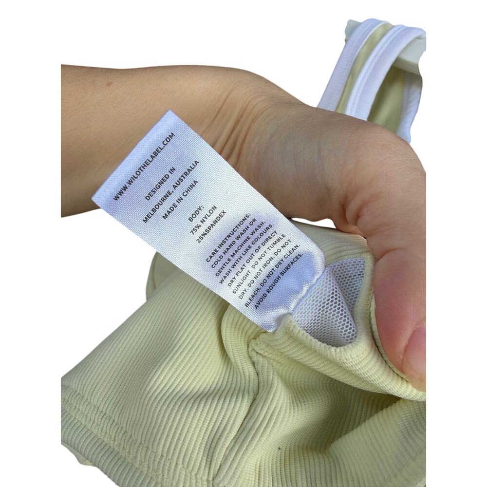 Wilo the Label Women's Ribbed Piper Bra & Short Set Lemon M - Picture 5 of 10